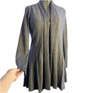 White House Black Market Long Gray Cardigan, Everyday Cozy Chic, Women’s Small